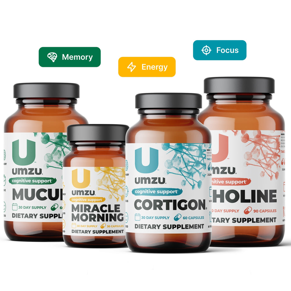Brain Fog Support Bundle: Cortigon, Miracle Morning, Choline & Mucuna Pruriens Bundles UMZU   