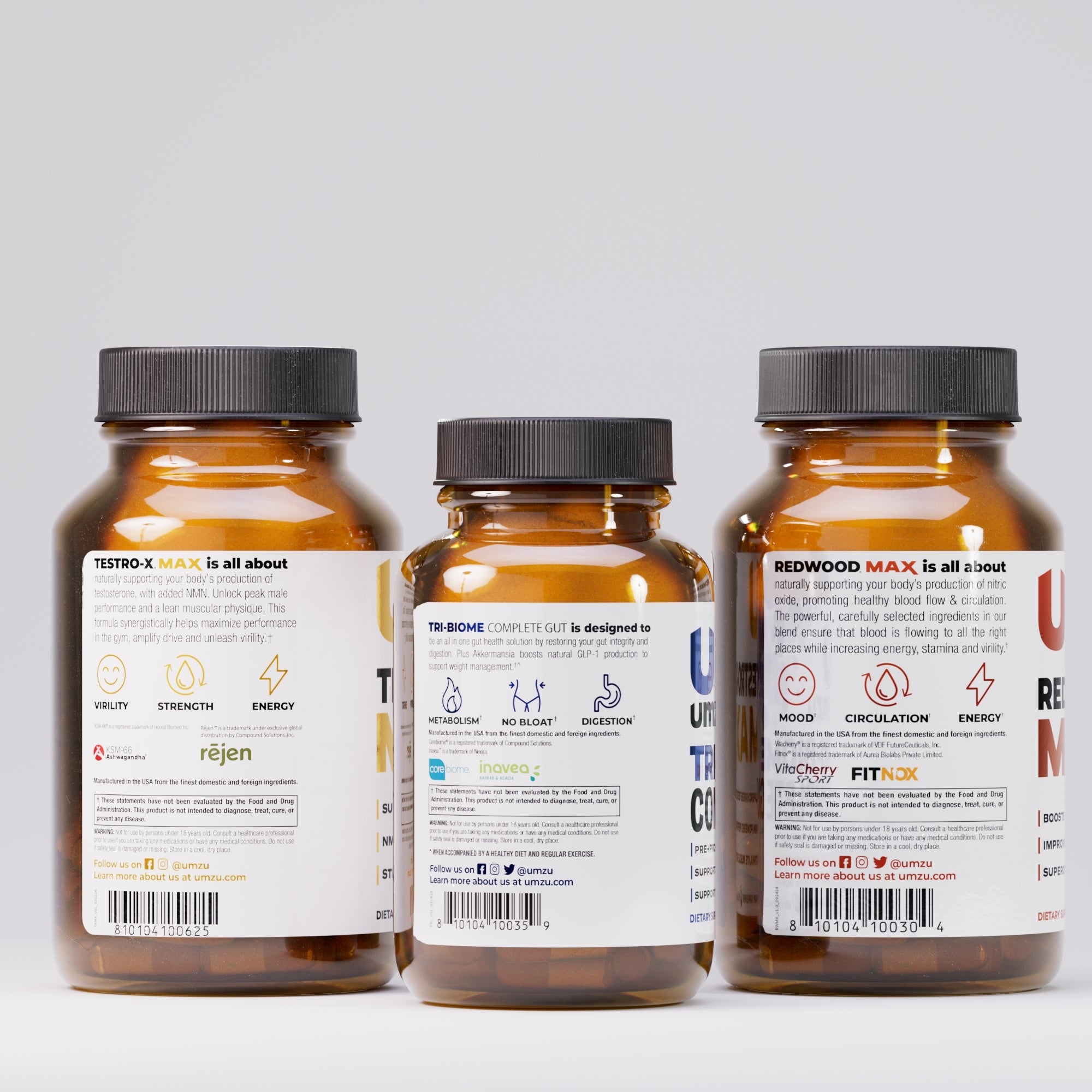 Male Vitality MAX Bundle: Redwood MAX, Testro-X MAX, & Tri-biome Bundles UMZU