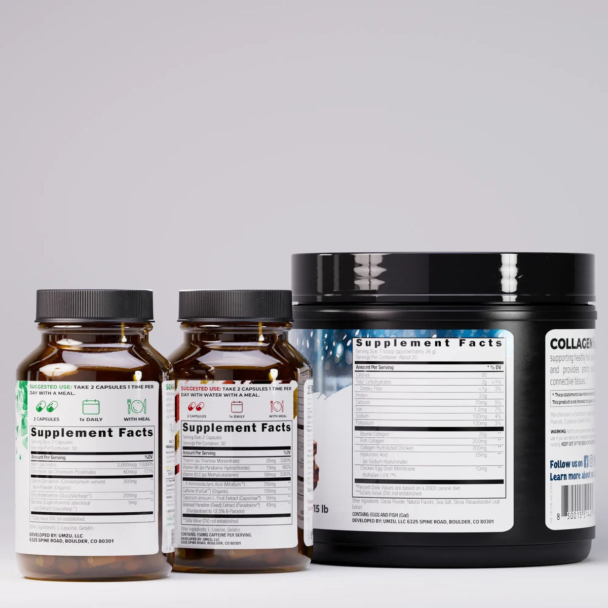 Weight Loss Bundle: Collagen, Sensolin GLP-1, zuBurn Bundles UMZU